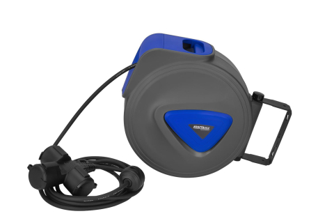 Prelungitor electric cu tambur 20 m, cablu 3x1.5 mm, priză cu protecție copii, montare pe perete [9]
