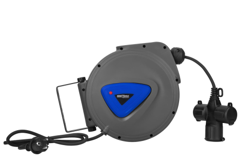 Prelungitor electric cu tambur 20 m, cablu 3x1.5 mm, priză cu protecție copii, montare pe perete [6]