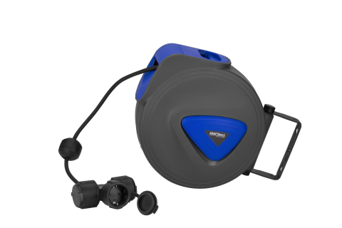 Prelungitor electric cu tambur 20 m, cablu 3x1.5 mm, priză cu protecție copii, montare pe perete [1]