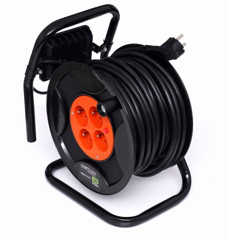 Prelungitor electric cu tambur 30 m, 4 prize, LED 20W, cablu 3x1.5 mm, pentru exterior [5]