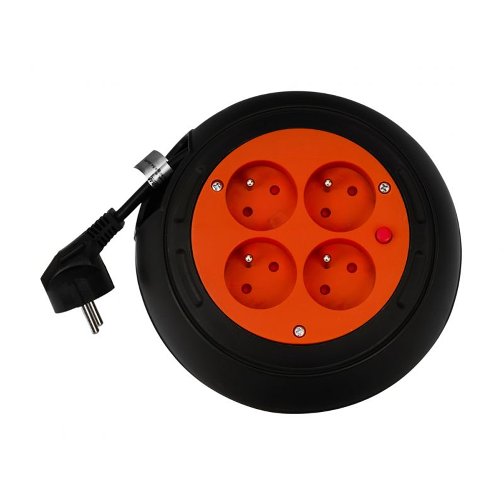 Prelungitor retractabil 6 m, 4 prize cu împământare, 230 V, protecție la suprasarcină, KD4038 [3]