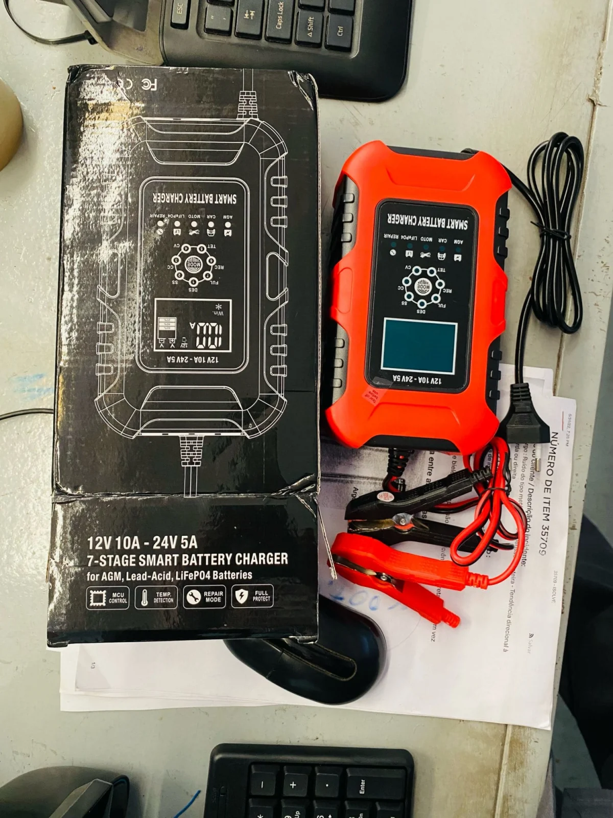 Redresor Auto,cu incarcare rapida si functie de reparare/desulfatare, 12-24V, 10A, Pb-acid, AGM, EFB, LiFePO40 [9]