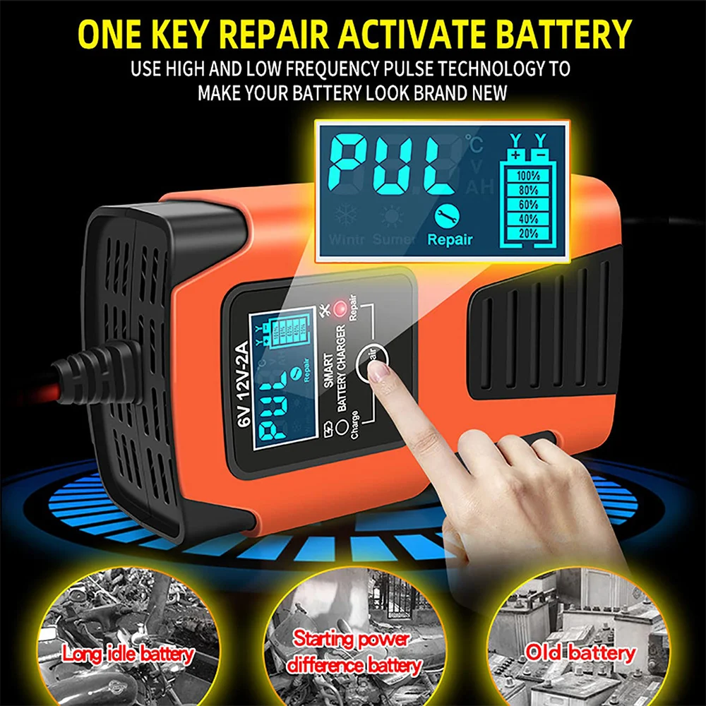 Redresor Auto,cu incarcare rapida si functie de reparare/desulfatare, 6-12V, Pb-acid, AGM, EFB, LiFePO40 [5]