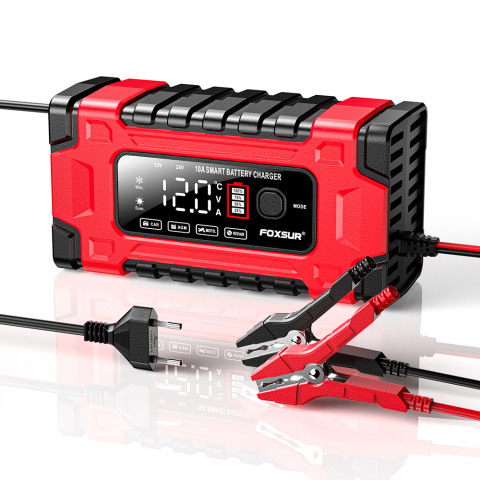 Redresor Auto Inteligent 12V 10A / 24V 5A, Fast Charge, pentru Mașină, Motocicletă, Camion, Baterii AGM, Gel, Deep Cycle, Plumb-Acid, Puls cu Funcție de Reparare [2]