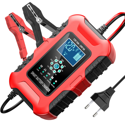 Redresor Auto Inteligent 12V 10A / 24V 5A, Încărcare Automată în 7 Etape, Funcție Reparare și Mentenanță pentru Mașină și Motocicletă, FOXSUR [2]