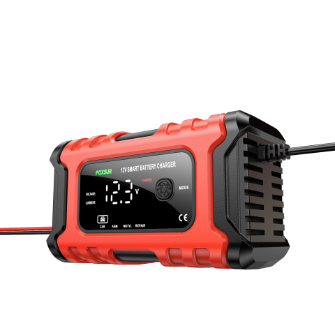 Redresor Auto Inteligent FOXSUR 12V 6A, Încărcător Baterie cu Afișaj Digital și Funcție de Reparare, pentru Acumulatori Plumb-Acid, AGM, Gel, Wet, Dry – FOXSUR [2]