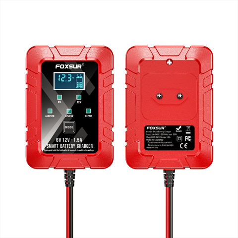 Redresor Auto și Moto Inteligent Foxsur 1.5A, 12/6V, Încărcător Automat LiFePO4 și AGM [4]