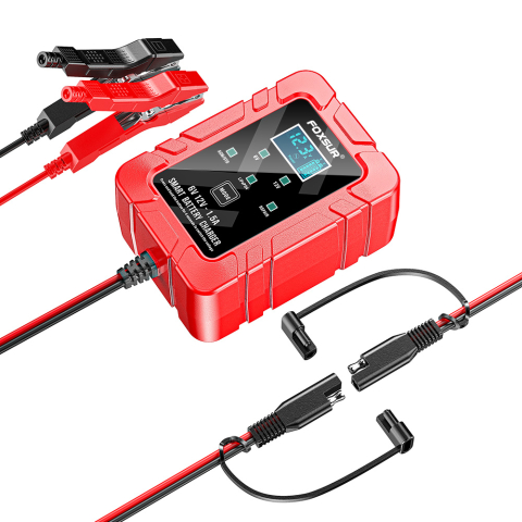 Redresor Auto și Moto Inteligent Foxsur 1.5A, 12/6V, Încărcător Automat LiFePO4 și AGM [2]