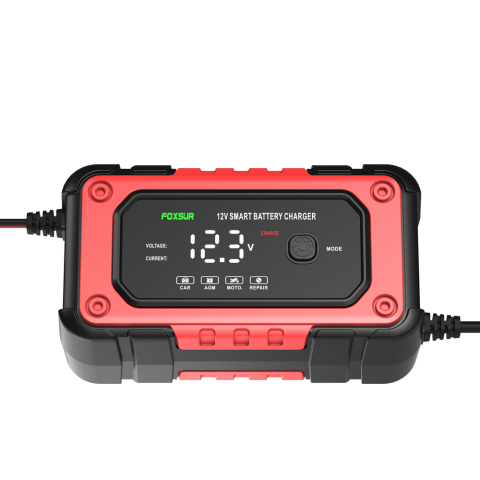 Redresor Baterie Auto și Moto FOXSUR, 12V 6A, Afișaj Digital, Protecție Lead-Acid [3]