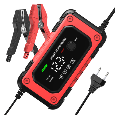 Redresoare - Redresor Baterie Auto și Moto FOXSUR, 12V 6A, Afișaj Digital, Protecție Lead-Acid