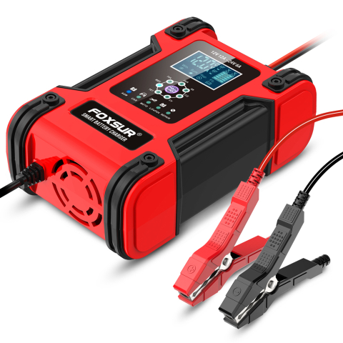 Redresor Baterii Auto și Moto Foxsur, 7 Etape, 12V/24V, 6A/12A, Lithium și Lead-Acid, cu Funcție de Reparare [4]