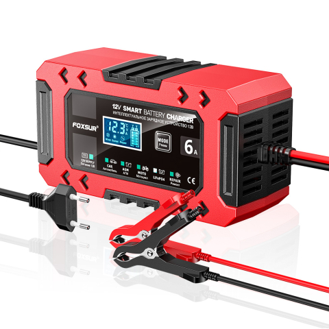 Redresor Inteligent Baterii 12V 6A cu 10 Etape de Încărcare și Funcție Sursă de Alimentare FOXSUR [3]