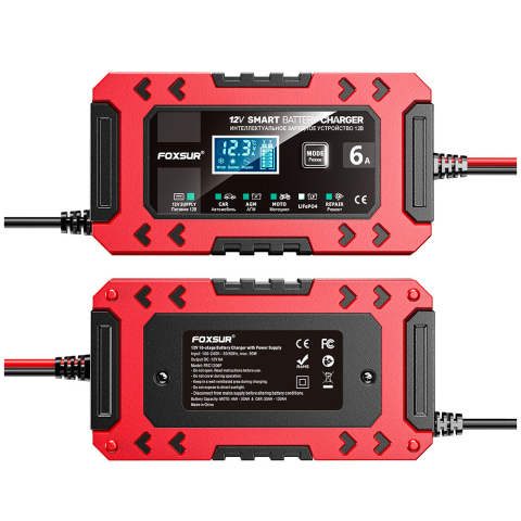 Redresor Inteligent Baterii 12V 6A cu 10 Etape de Încărcare și Funcție Sursă de Alimentare FOXSUR [4]