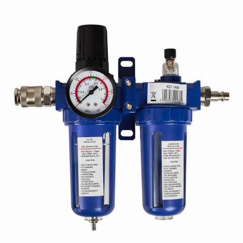 Bricolaj - Reductor de Presiune Pneumatic 1/2", Filtru Separator de Apă și Lubrifiant, Manometru 10 Bar, Debit 1000 l/min