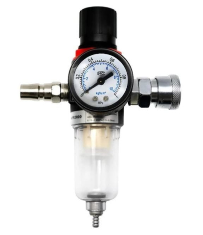 Bricolaj - Reductor Presiune Pneumatic 1/4" cu Filtru Separator de Apă, Manometru 10 Bar, Debit 1000 l/min