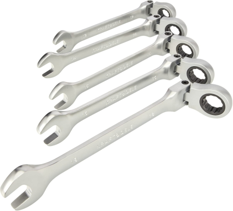 Set 12 Chei Combinate cu Clichet și Articulație, 8-19mm, Oțel Crom-Vanadiu, Husă de Transport Inclusă [6]
