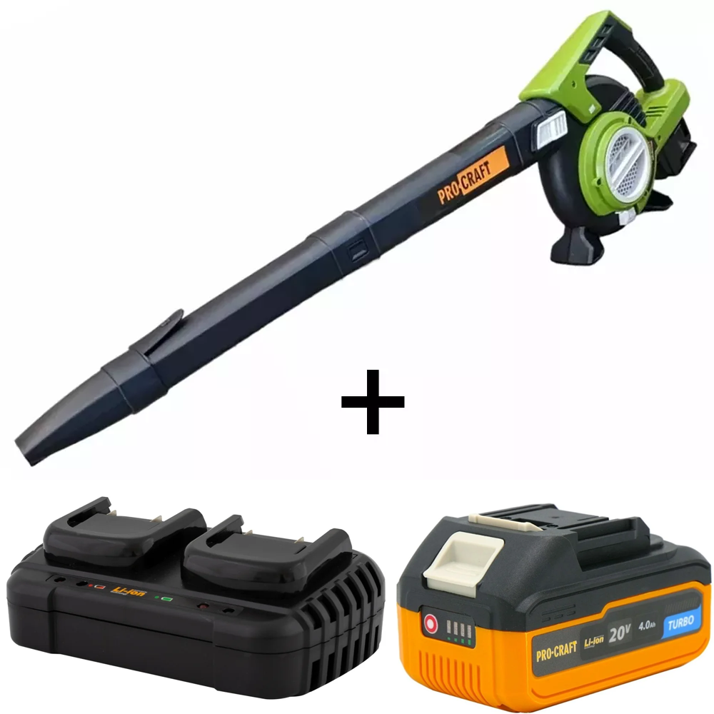 Suflante de aer - SET: Aspirator/Suflantă pe acumulator, 13,2 m³/min, 16300 rpm, 4 trepte + Turbo, VB20 [Include: Acumulator și încărcător]