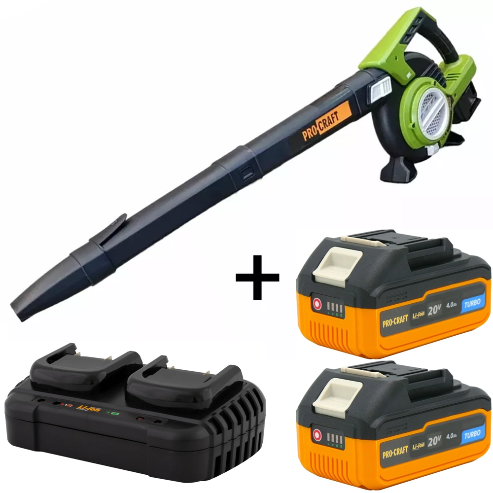 Suflante de aer - SET: Aspirator/Suflantă pe acumulator, 13,2 m³/min, 16300 rpm, 4 trepte + Turbo, VB20 [Include: Doi acumulatori și încărcător]