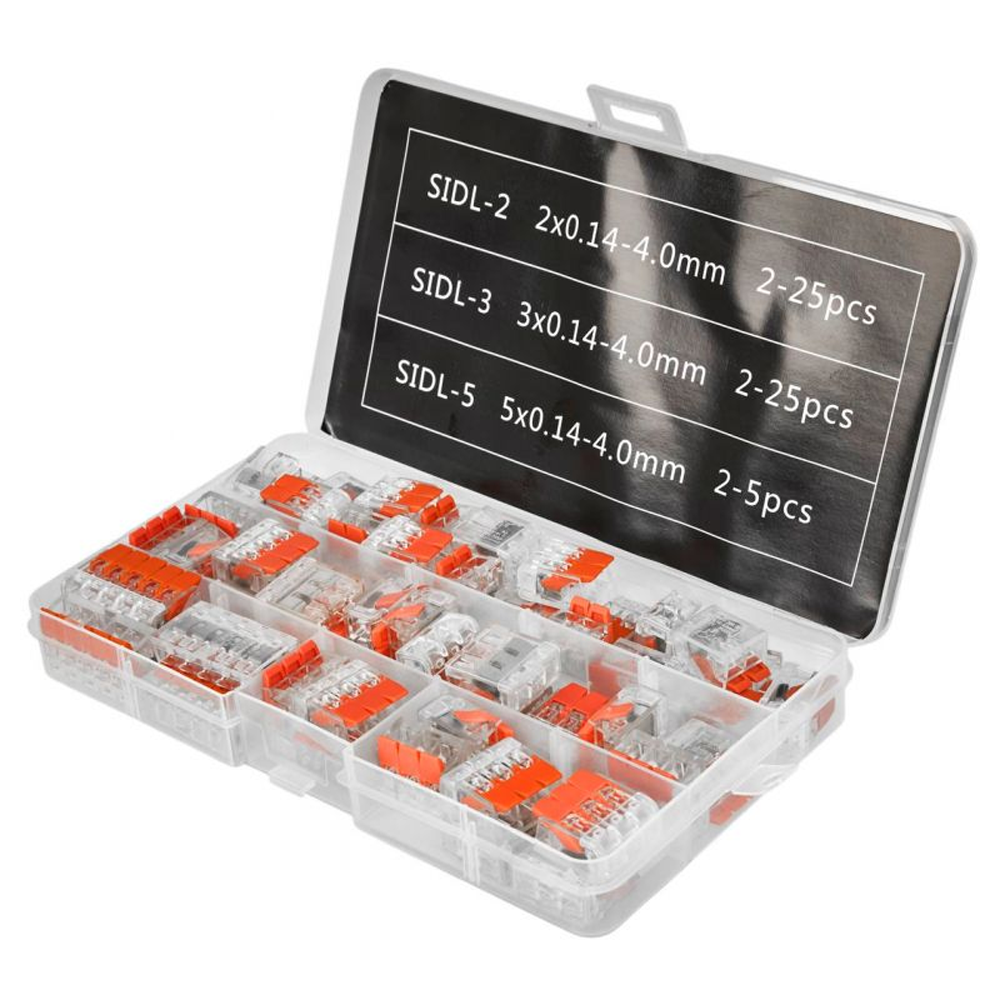 OFERTA ZILEI - Set conectori rapizi pentru fire, 55 buc., 2/3/5 căi, 0,14–4,0 mm², KD11292