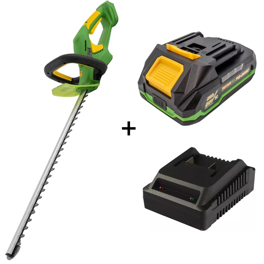 Mașini de tuns iarba - SET: Mașină de tuns gard viu pe acumulator 20V, lamă 61 cm, 2700 rpm, tăiere 16 mm, PP-BHT2052 [Include: Acumulator și încărcător]
