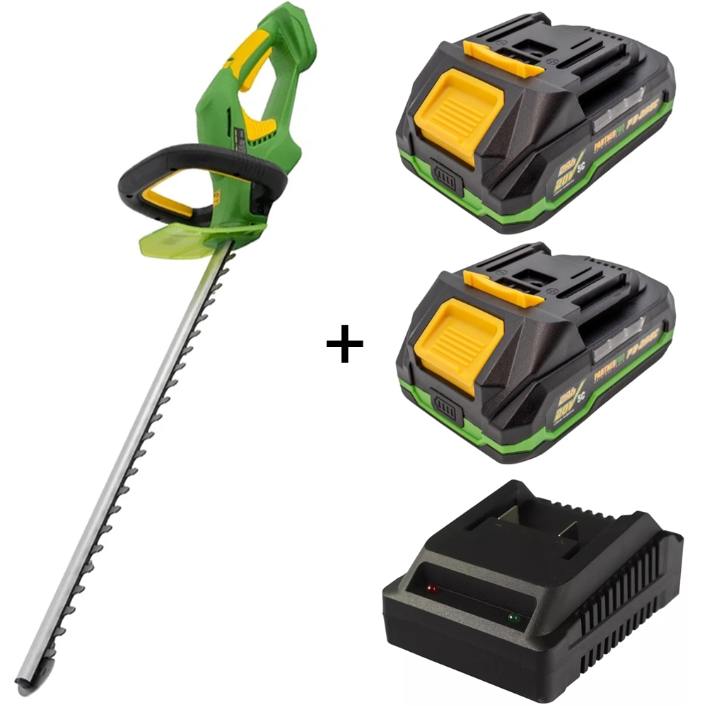 Mașini de tuns iarba - SET: Mașină de tuns gard viu pe acumulator 20V, lamă 61 cm, 2700 rpm, tăiere 16 mm, PP-BHT2052 [Include: Doi acumulatori și încărcător]