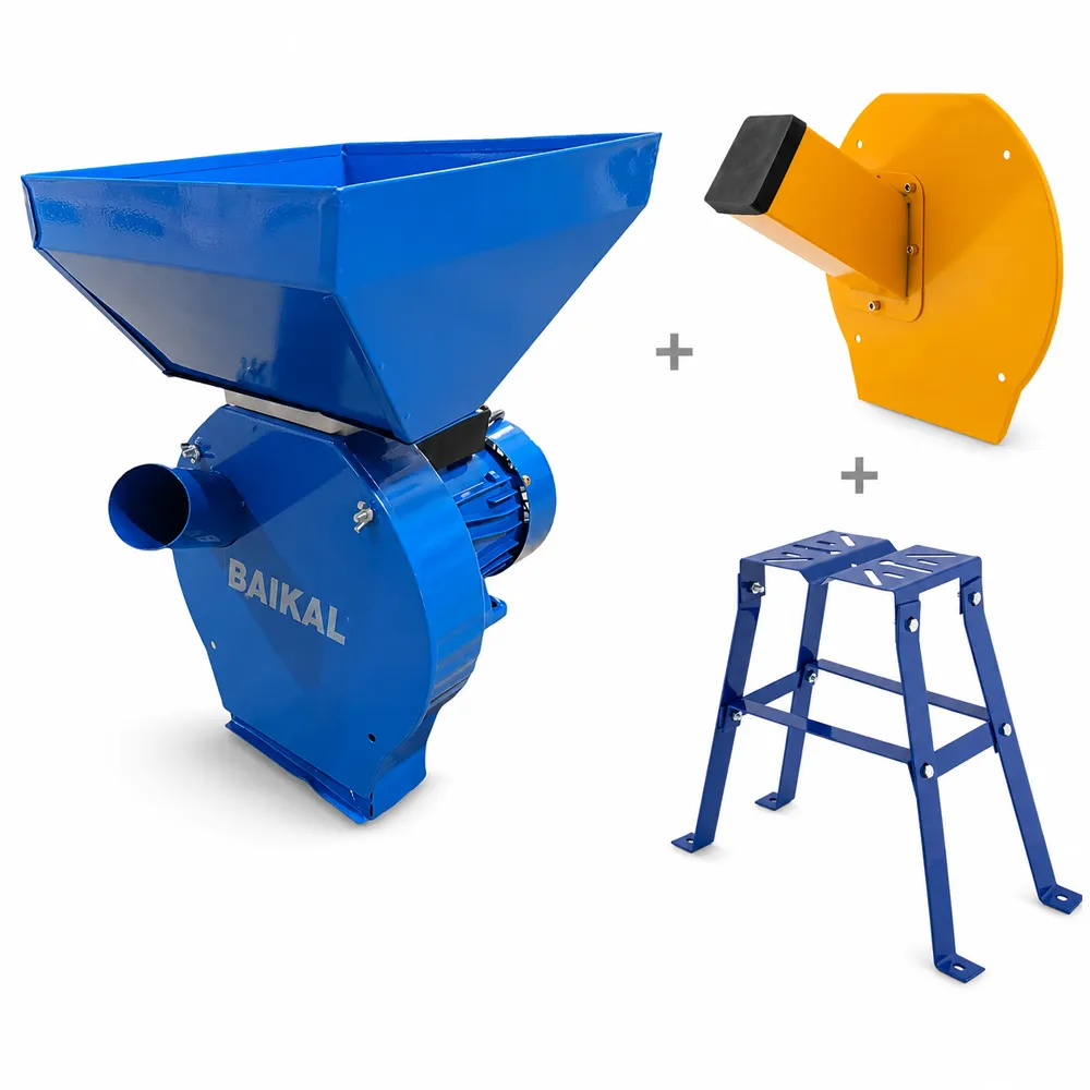 OFERTA ZILEI - SET: Moară electrică BM3900 pentru cereale și porumb, 3900W, 240 kg/h + Accesoriu Lucernă și Suport Moară