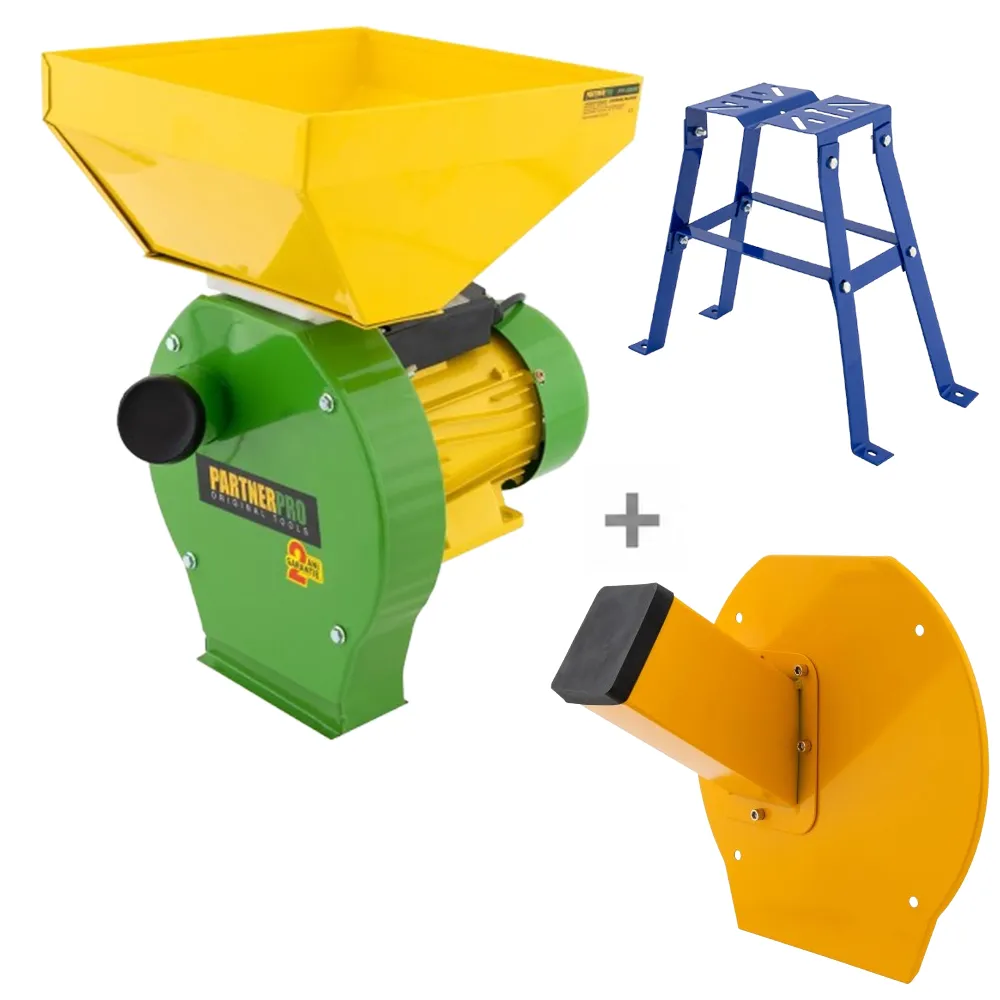 OFERTA ZILEI - SET: Moară electrică PP3900 pentru cereale și porumb, 3900W, 240 kg/h + Accesoriu Lucernă și Suport Moară