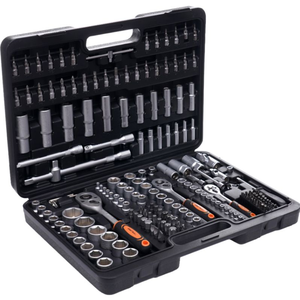 Set scule 292 piese, prinderi 1/4", 3/8" și 1/2", tubulare, biți și clichete, KD10460 [1]