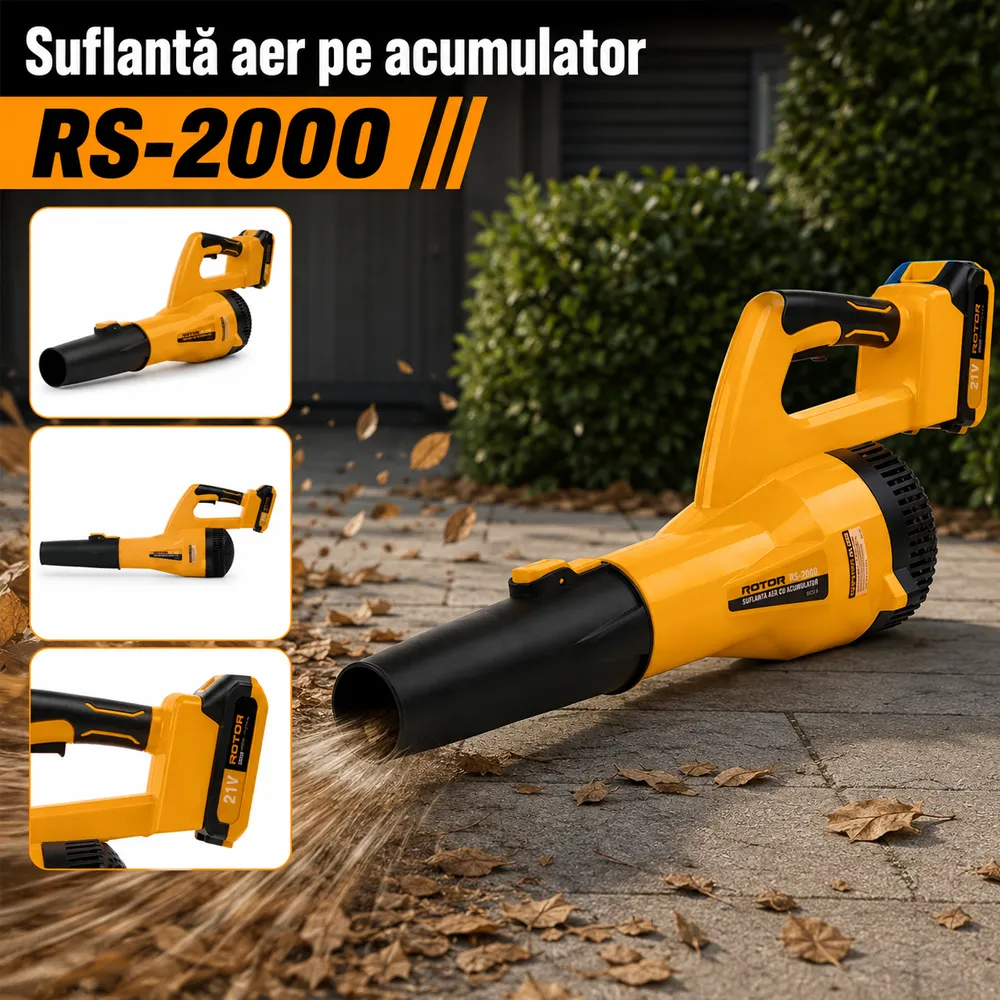 Suflantă aer pe acumulator 21V, 315W, cu acumulator și încărcător, RS-2000 [2]