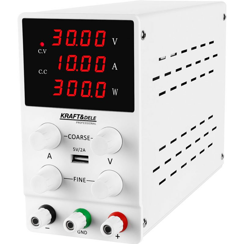 Sursă de alimentare de laborator reglabilă 0–30 V, 0–10 A, eficiență >85%, KD5870 [3]