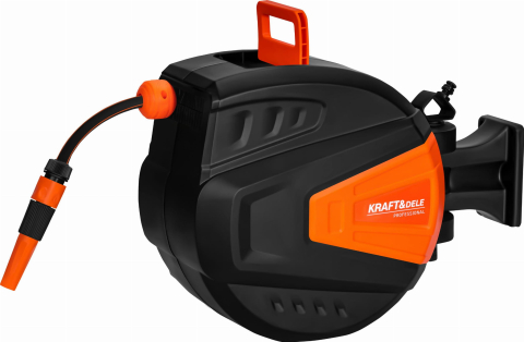 Furtunuri de apa si gradina - Tambur Automat cu Furtun de Grădină Retractabil 20m + 2m, Diametru 1/2", Suport Perete Pivotant și Sistem de Frânare