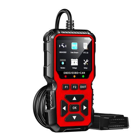 Electrice auto - Tester Auto Multimarca V530, Diagnoză OBD2 Completă, Citire și Ștergere Erori Motor, Ecran Color, 10 Limbi, FOXSUR