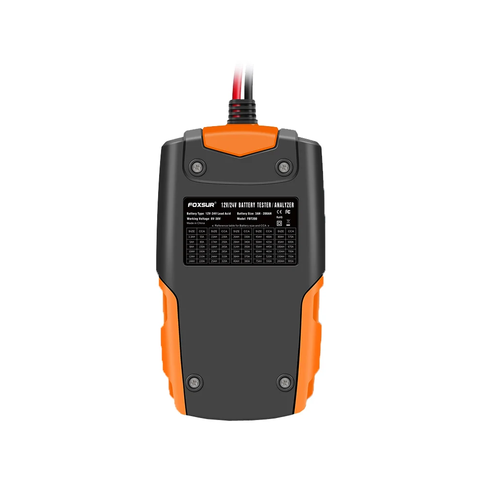 Tester de baterie auto 12V/24V, 100-2000 CCA 2Ah-220 Ah, analizor digital baterie pentru masini, camioane, motociclete, SUV-uri, barci [5]