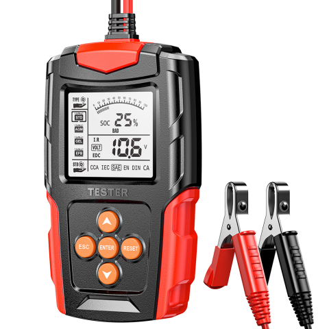 OFERTA ZILEI - Tester digital baterii 12/24 V, 3–200 Ah, afișaj LCD 2,7", cablu 650 mm