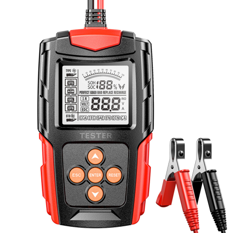 Tester digital baterii 12/24 V, 3–200 Ah, afișaj LCD 2,7", cablu 650 mm [3]