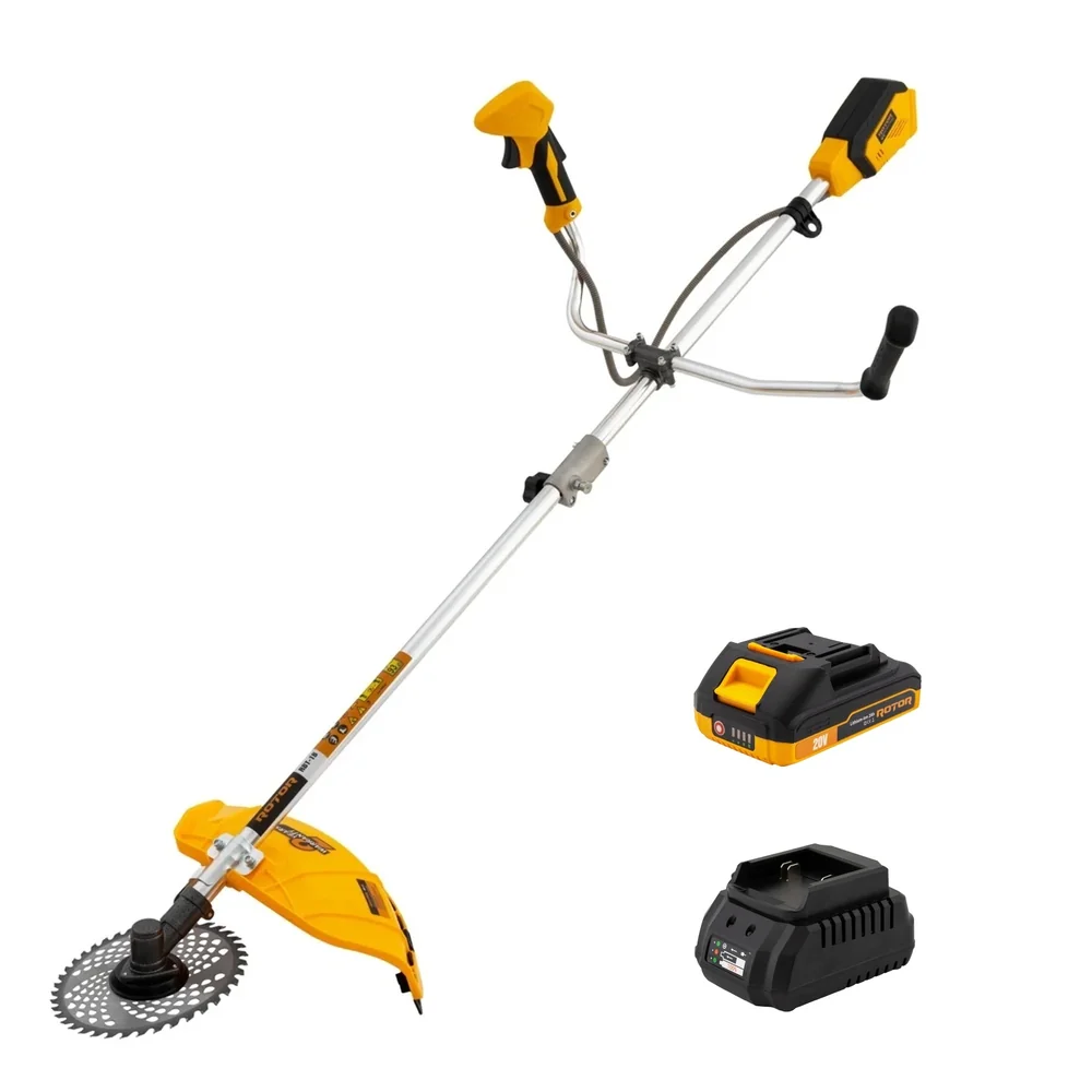 Motocoase electrice și cu acumulator - Trimmer pe acumulator 21V, Brushless, 8000 rpm, acumulator 2Ah și încărcător incluse, RBT-1B