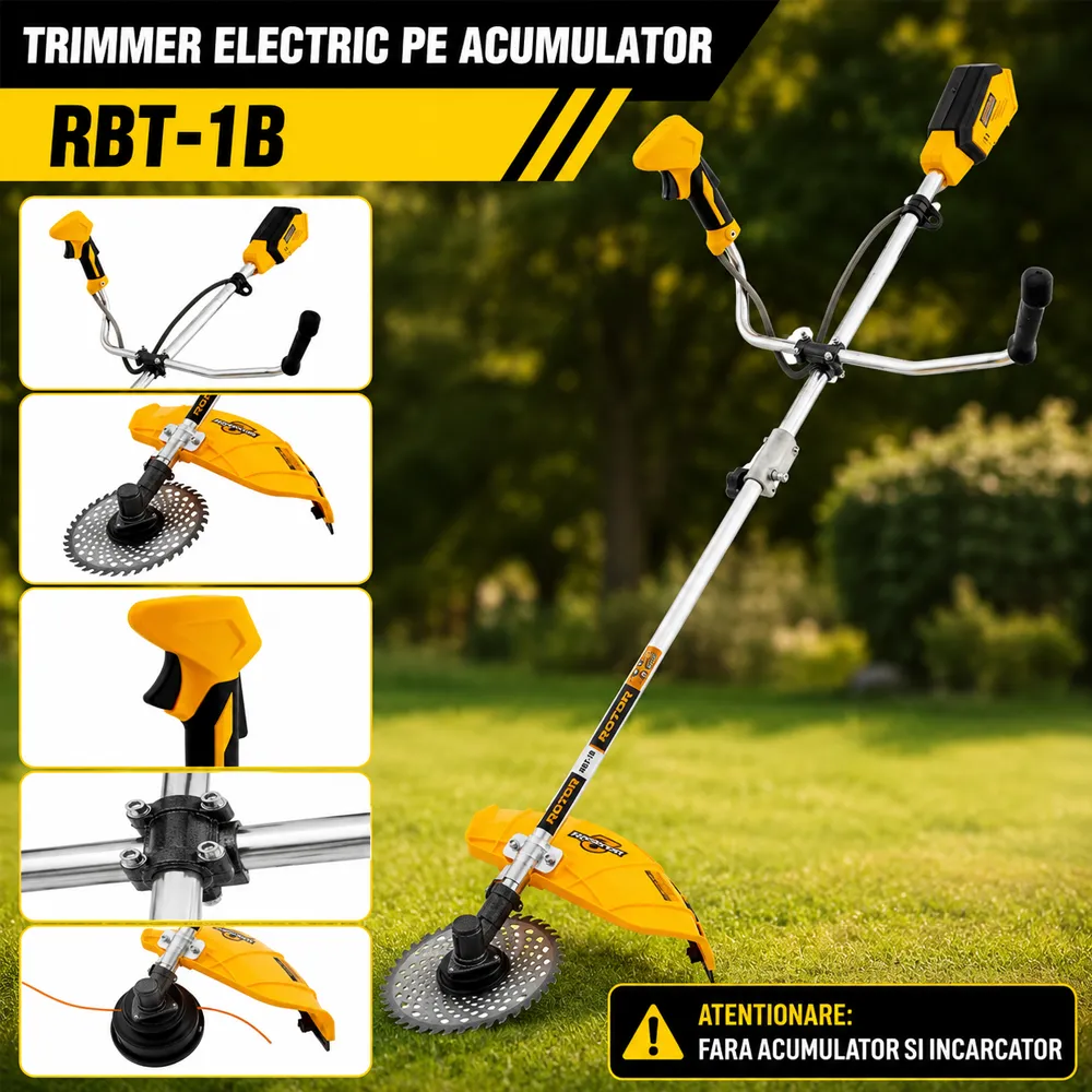 Trimmer pe acumulator 21V, Brushless, 8000 rpm, lățime tăiere 225 mm, RBT-1B [Fără acumulator și încărcător] [5]