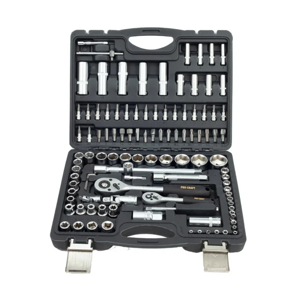 Truse scule reparații Auto - Trusă chei tubulare și scule, 108 piese, prindere 1/4" și 1/2", cu biți și clichete, WS108/72