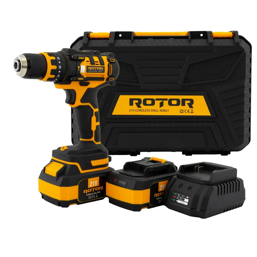 OFERTA ZILEI - Mașină de găurit și înșurubat cu acumulator 21V, 30 Nm, Brushless, 2 acumulatori 3Ah, RDB21