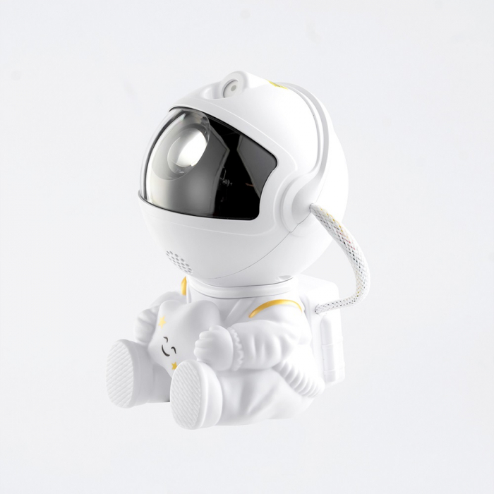 Proiector XO decorativ cu LED, lumina de veghe pentru copii, in forma de astronaut cu steluta in mana, 8 moduri de operare diferite, cap magnetic rotativ 360 grade, cu telecomanda, copii bebelusi pari [3]