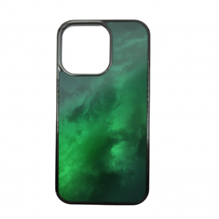 COLECTII DE HUSE ELENCASE - Husa ELENCASE, Cosmos Green, Laterale Soft Grip TPU si Spate Hard PC, Slim, Margini Ridicate pentru Protectia Ecranului si a Camerelor