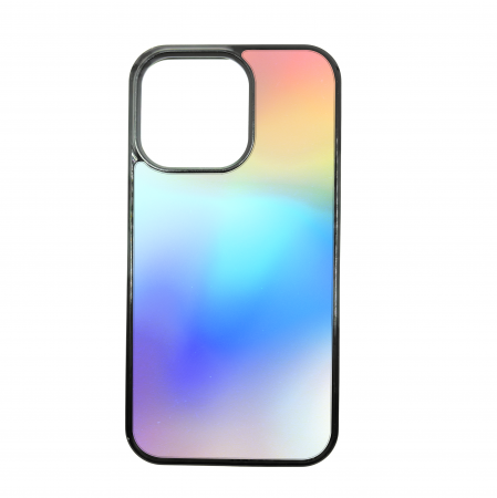 Glam - Husa ELENCASE, Glam Blue, Laterale Soft Grip TPU si Spate Hard PC, Slim, Margini Ridicate pentru Protectia Ecranului si a Camerelor
