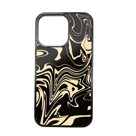 Liquify - Husa ELENCASE, Liquify Black, Laterale Soft Grip TPU si Spate Hard PC, Slim, Margini Ridicate pentru Protectia Ecranului si a Camerelor