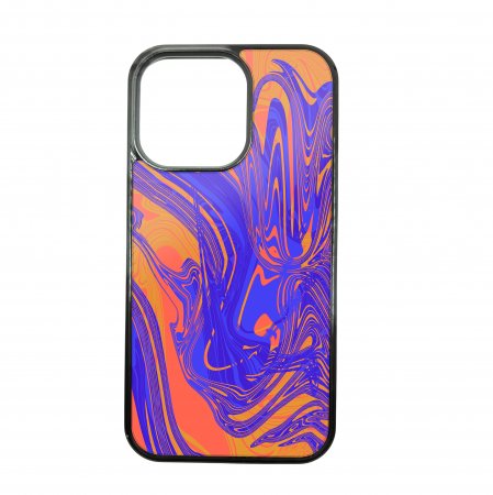 Liquify - Husa ELENCASE, Liquify Blue, Laterale Soft Grip TPU si Spate Hard PC, Slim, Margini Ridicate pentru Protectia Ecranului si a Camerelor