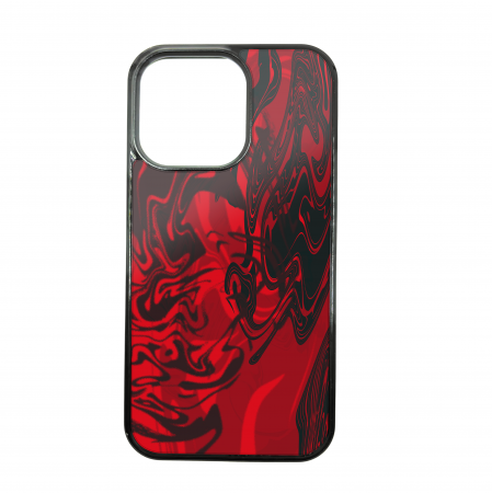 Liquify - Husa ELENCASE, Liquify Red, Laterale Soft Grip TPU si Spate Hard PC, Slim, Margini Ridicate pentru Protectia Ecranului si a Camerelor