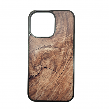 Wood - Husa ELENCASE, Log, Laterale Soft Grip TPU si Spate Hard PC, Slim, Margini Ridicate pentru Protectia Ecranului si a Camerelor
