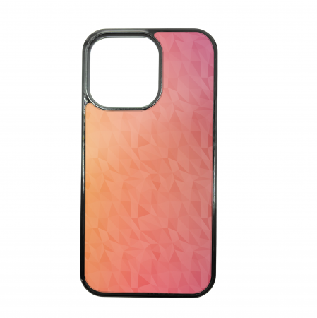 COLECTII DE HUSE ELENCASE - Husa ELENCASE, Polygon Red, Laterale Soft Grip TPU si Spate Hard PC, Slim, Margini Ridicate pentru Protectia Ecranului si a Camerelor