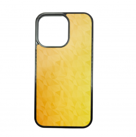 COLECTII DE HUSE ELENCASE - Husa ELENCASE, Polygon Yellow, Laterale Soft Grip TPU si Spate Hard PC, Slim, Margini Ridicate pentru Protectia Ecranului si a Camerelor