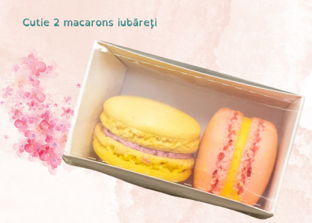 Ocazii speciale - Cutia cu 2 macarons iubăreți