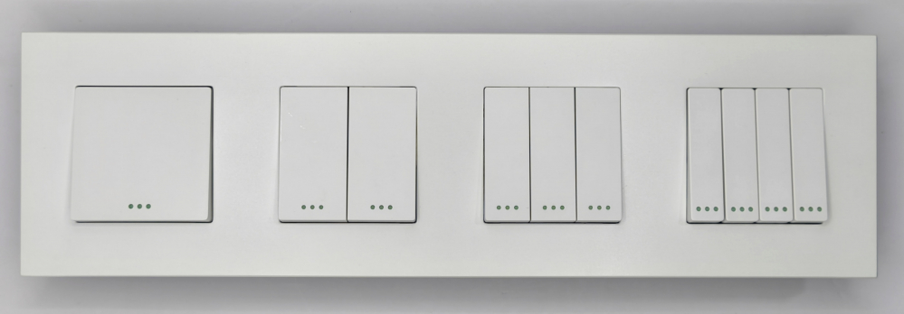Intrerupator mecanic 4 doze configurabil cu rama de plastic (simplu, dublu, triplu, cvadruplu, cap/scara, cruce) [2]